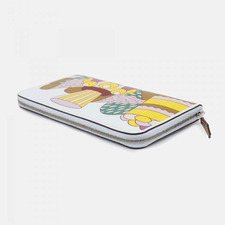 Pre Owned Hermes Azap Silk'in Multicolor Swift Leather Wallet