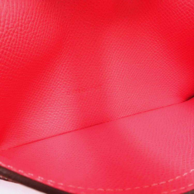 Pre Owned Hermes Bearn Soufflet Pink Epsom Leather Long Wallet