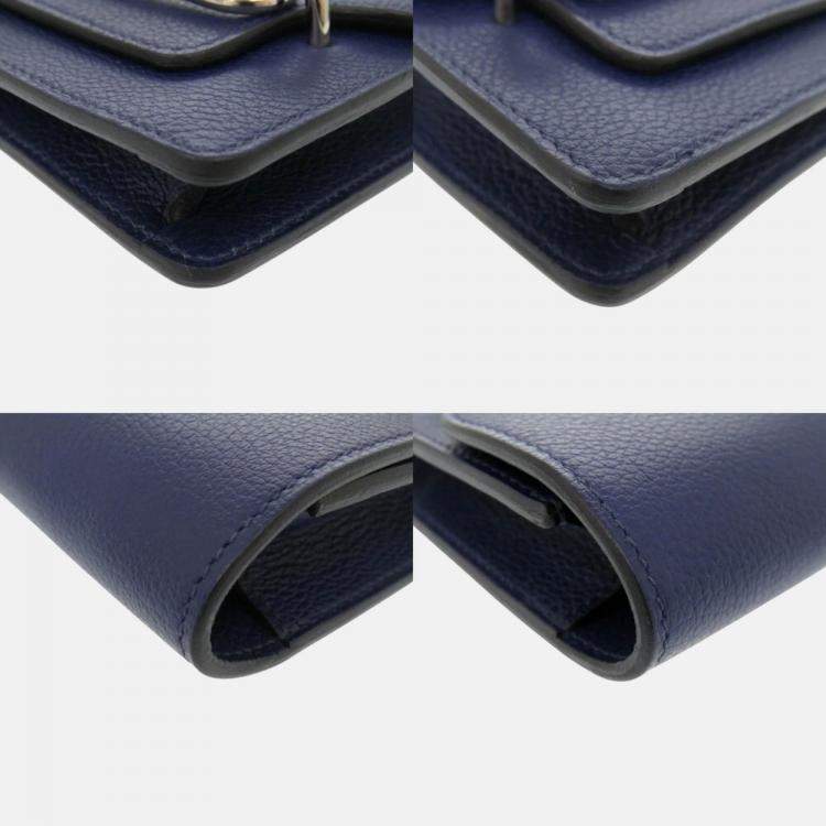 Pre Owned Hermes Roulis Evercolor Blue Saphir Zephyr Coin Case