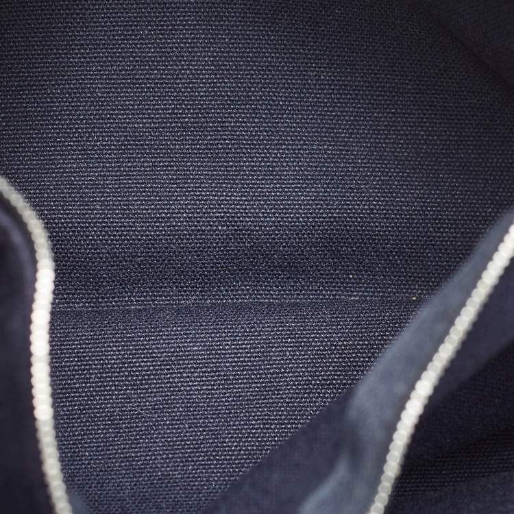 Pre Owned Hermes Navy Blue/Black Canvas Fourre Tout PM Bag