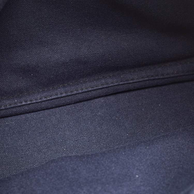 Pre Owned Hermes Navy Blue/Black Canvas Fourre Tout PM Bag