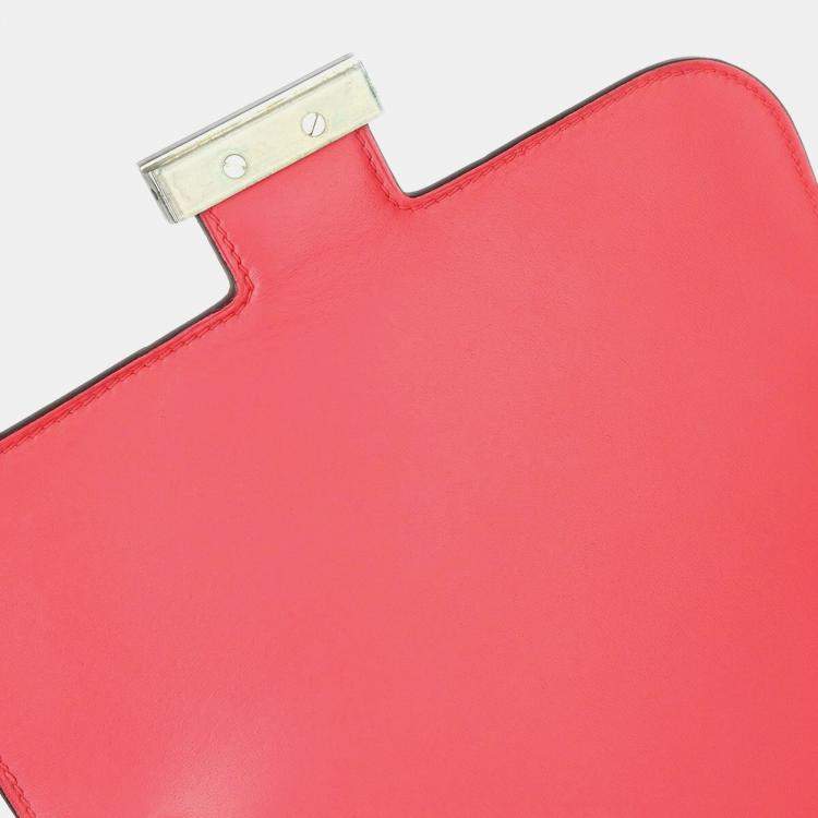 Pre Owned Hermes Constance III 24 Rose Azalee Evercolor Shoulder Bag
