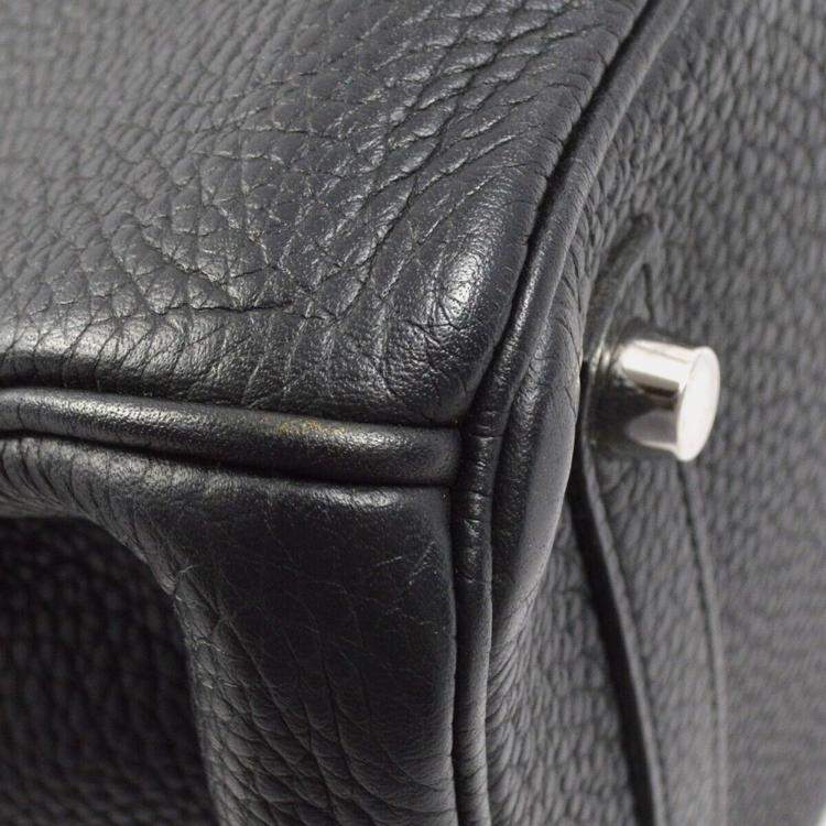 Pre Owned Hermes Birkin 30 Black Taurillon Clemence Handbag