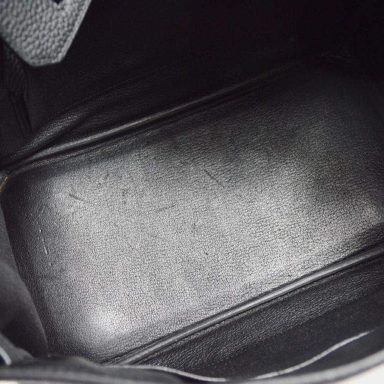 Pre Owned Hermes Birkin 30 Black Taurillon Clemence Handbag