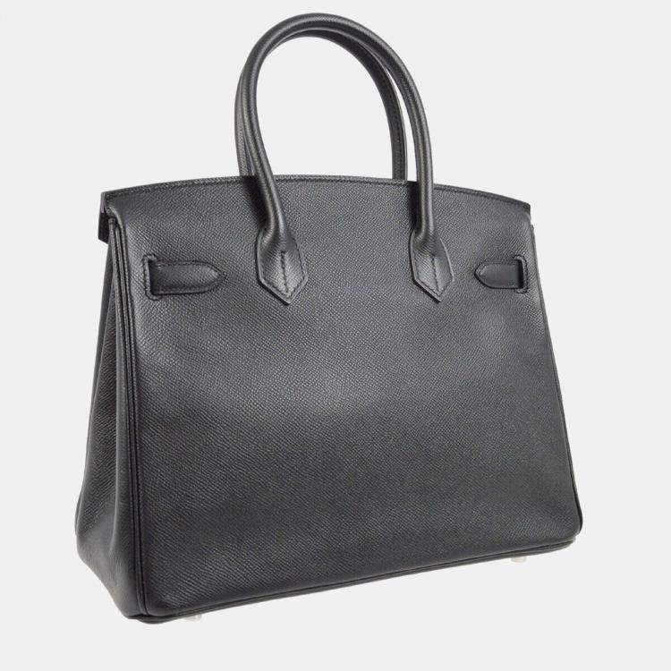 Pre Owned Hermes Birkin 30 Black Epsom Handbag