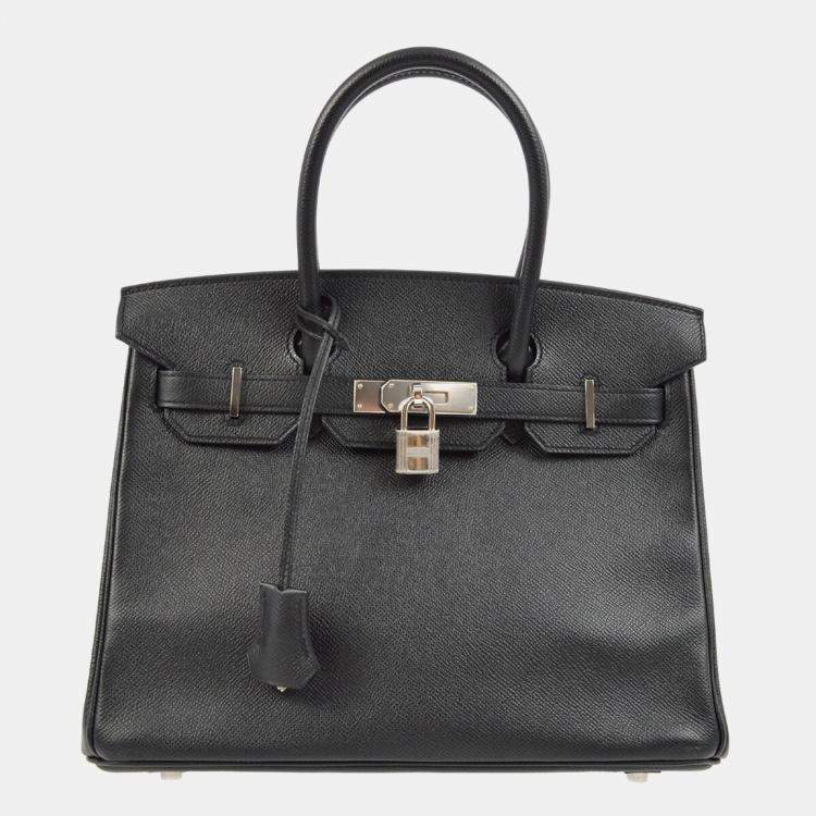Pre Owned Hermes Birkin 30 Black Epsom Handbag