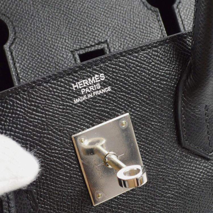 Pre Owned Hermes Birkin 30 Black Epsom Handbag