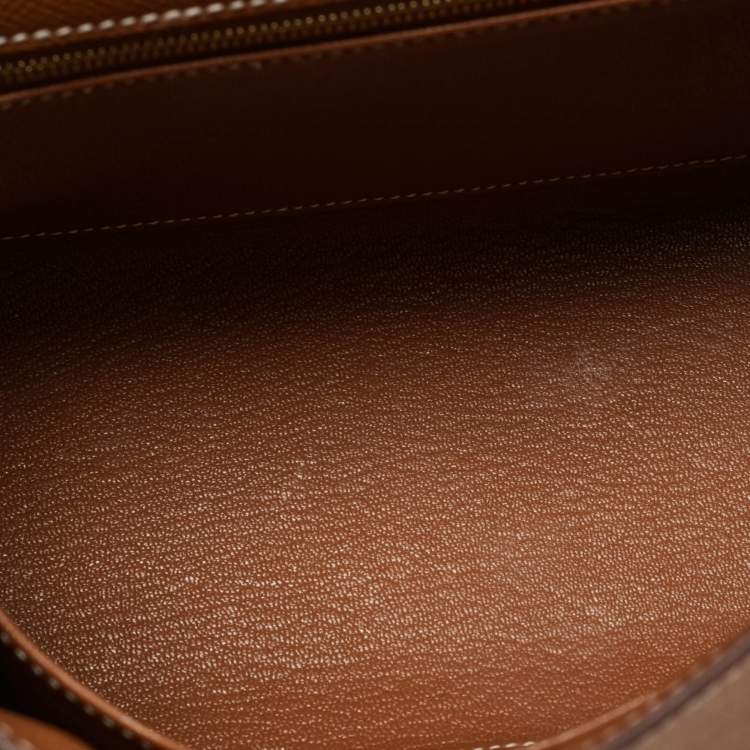 Pre Owned Hermes Gold Epsom Leather Gold Finish Kelly Sellier 25 Bag