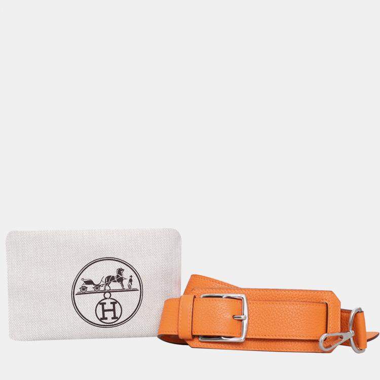 Pre Owned Hermes Jypsiere 34 Orange Clemence Leather Bag