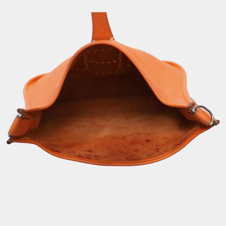 مملوكة مسبقًا Hermes Evelyne GM Orange Leather Bag