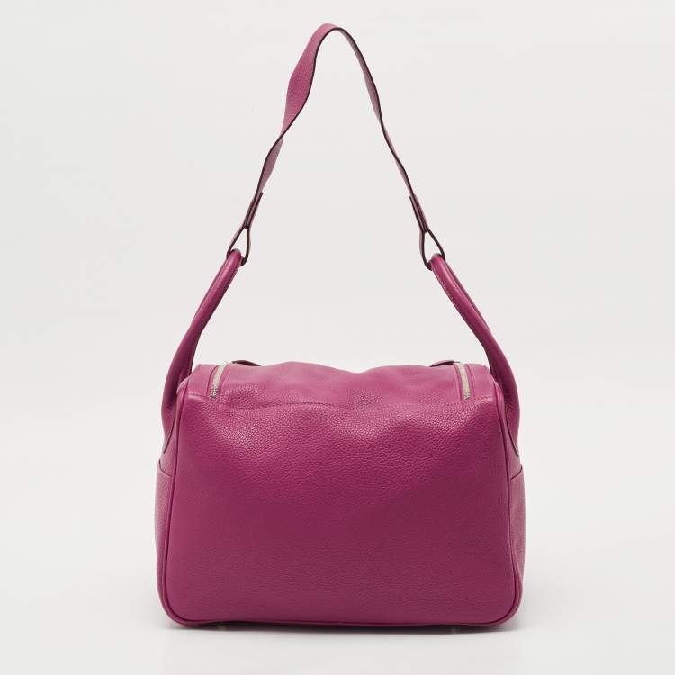 Pre Owned Hermes Tosca Taurillon Clemence Leather Palladium Finish Lindy 34 Bag