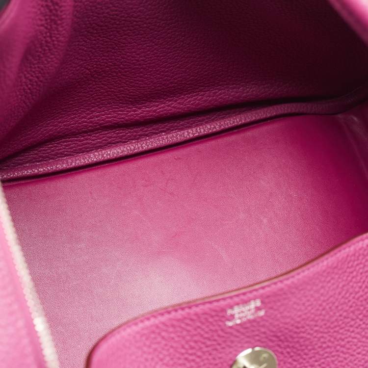 Pre Owned Hermes Tosca Taurillon Clemence Leather Palladium Finish Lindy 34 Bag