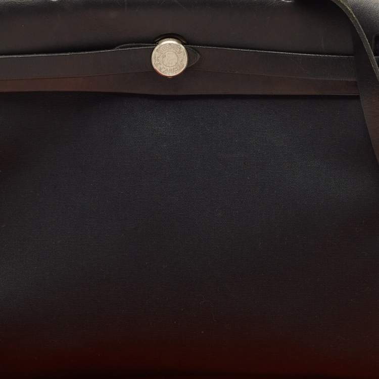 Pre Owned Hermes Black Canvas and Leather Herbag 31 Bag