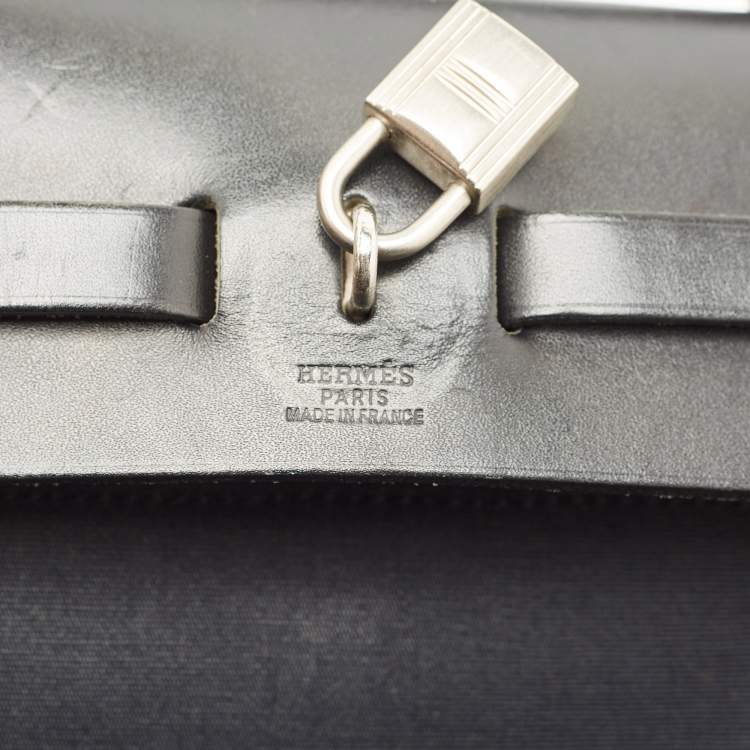 Pre Owned Hermes Black Canvas and Leather Herbag 31 Bag