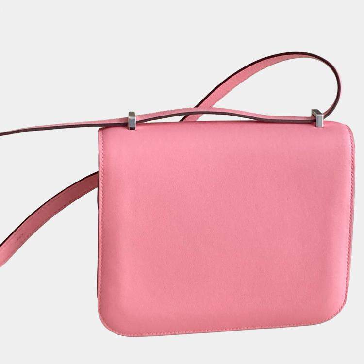 Pre Owned Hermes Constance 19 Rose Lipstick Swift Leather Shoulder Bag