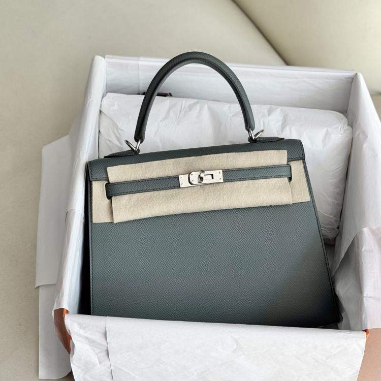 Pre Owned Hermes Kellly 25 Epsom Leather Tote Bag