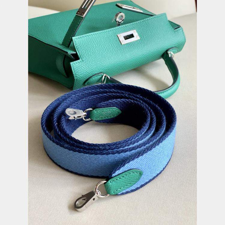 Pre Owned Hermes  Kelly Mini II Imperial Green Leather Handbag