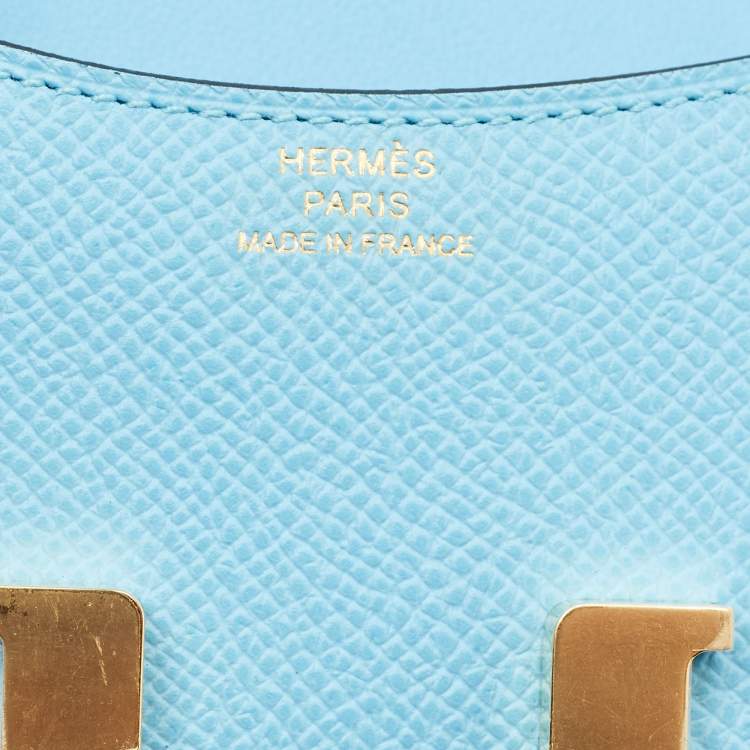 Pre Owned Hermès Celeste Epsom Leather Constance Slim Wallet