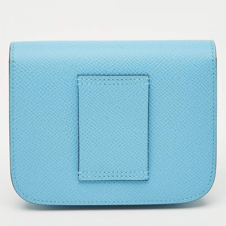 Pre Owned Hermès Celeste Epsom Leather Constance Slim Wallet