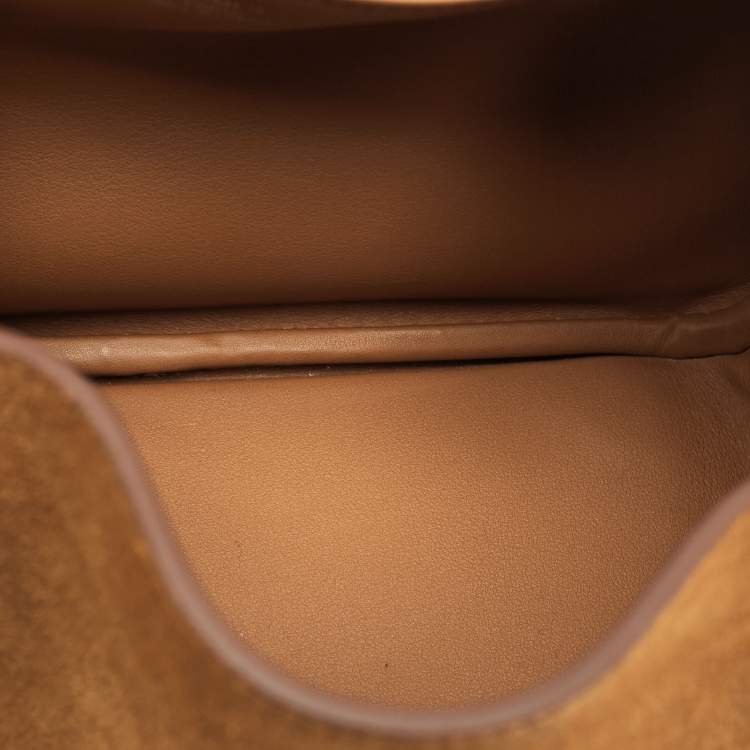 Pre Owned Hermes Gold Grizzly and Veau Swift Leather Palladium Finish Mini Lindy Bag  