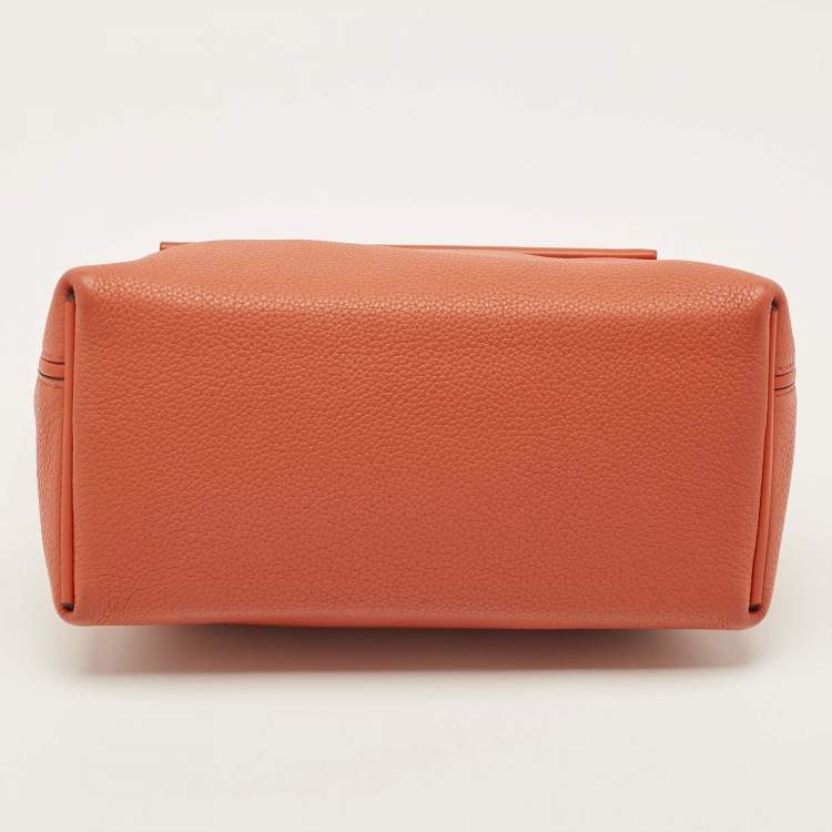 Pre Owned Hermes Terre Battue/Rose Confetti Togo and Swift Leather Palladium Finish 24/24 29 Bag