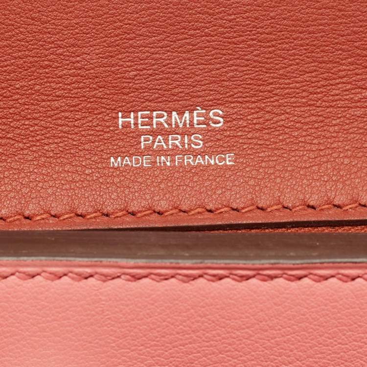 Pre Owned Hermes Terre Battue/Rose Confetti Togo and Swift Leather Palladium Finish 24/24 29 Bag