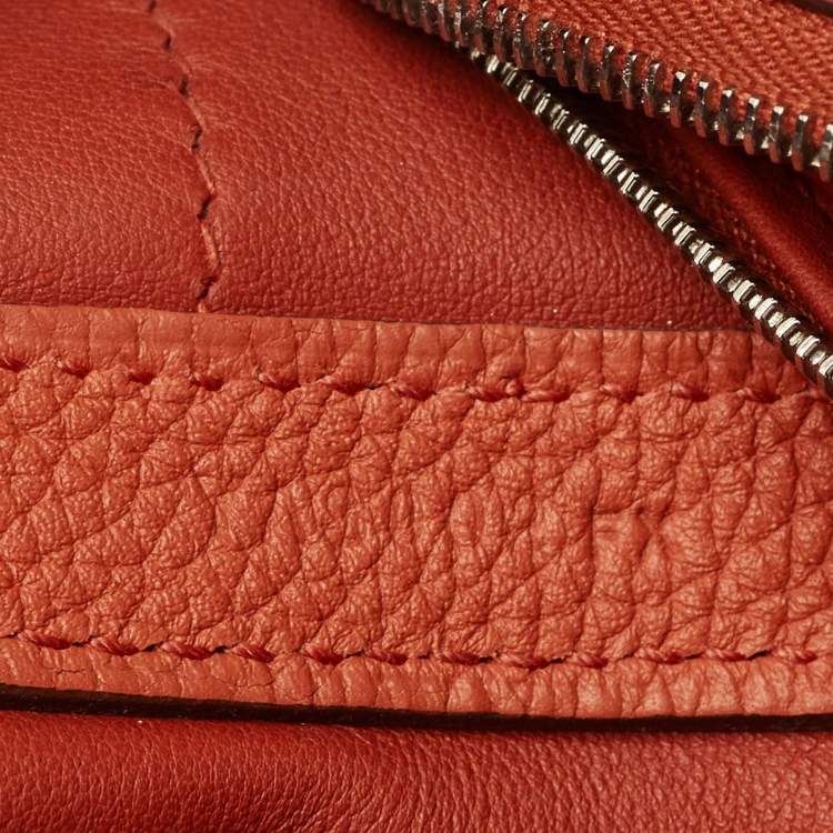 Pre Owned Hermes Terre Battue/Rose Confetti Togo and Swift Leather Palladium Finish 24/24 29 Bag