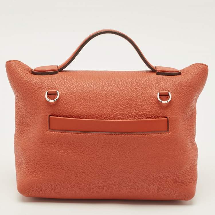 Pre Owned Hermes Terre Battue/Rose Confetti Togo and Swift Leather Palladium Finish 24/24 29 Bag