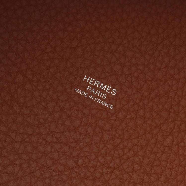 Pre Owned Hermes Picotin Lock 18 Gold Taurillon Clemence Leather Tote Bag