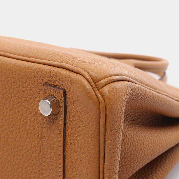 Pre Owned Hermes Birkin 25 Sesame Togo Leather Handbag