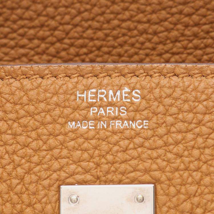 Pre Owned Hermes Birkin 25 Sesame Togo Leather Handbag