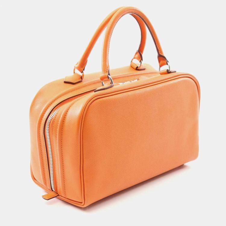 Pre Owned Hermes Sac En Vie Orange Epsom Leather Shoulder Bag