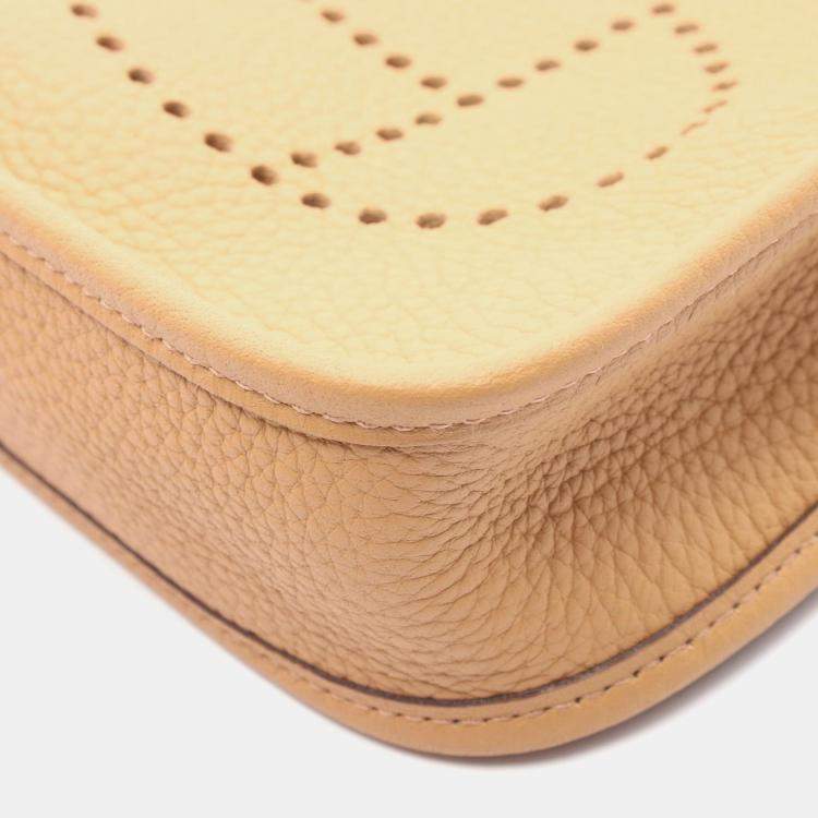 Pre Owned Hermes Evelyne TPM 16 Chai Taurillon Clemence Leather Shoulder Bag