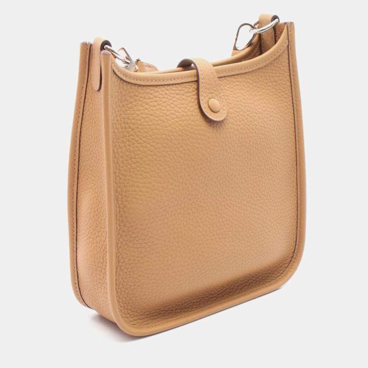 Pre Owned Hermes Evelyne TPM 16 Chai Taurillon Clemence Leather Shoulder Bag