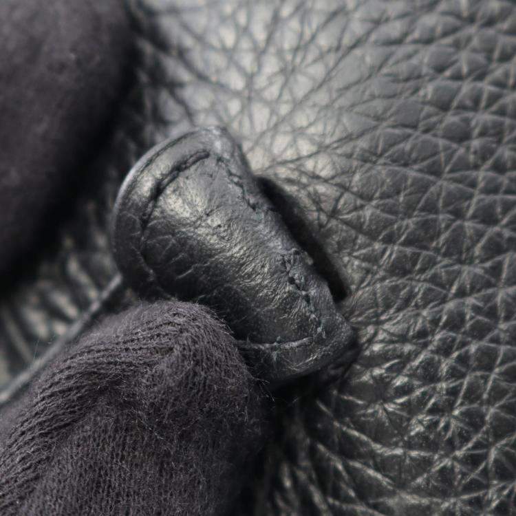 Pre Owned Hermes Evelyne TPM 16 Black Taurillon Clemence Leather Shoulder Bag