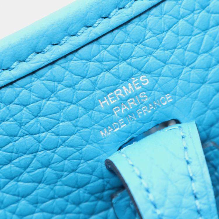 Pre Owned Hermes Evelyne TPM Amazon Blue Frida Y Taurillon Clemence Bag