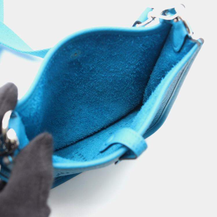 Pre Owned Hermes Evelyne TPM Amazon Blue Frida Y Taurillon Clemence Bag