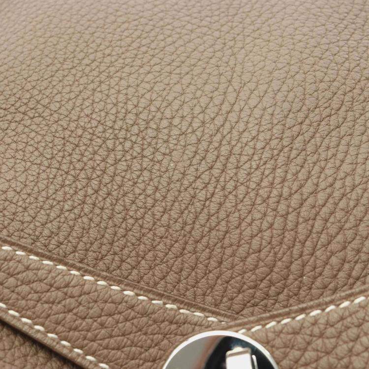 Pre Owned Hermes Lindy 30 Etoupe Grey Taurillon Clemence Leather Shoulder Bag