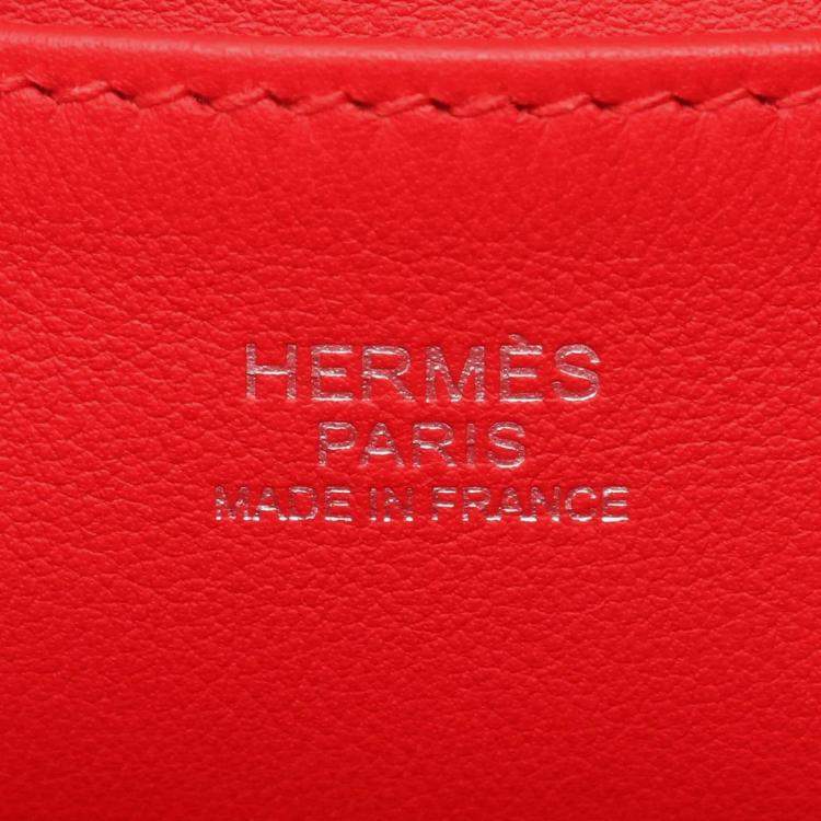 Pre Owned Hermes Licol 17 Rouge Tomate Evercolor Leather Shoulder Bag