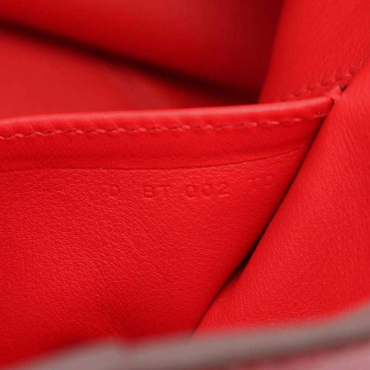 Pre Owned Hermes Licol 17 Rouge Tomate Evercolor Leather Shoulder Bag