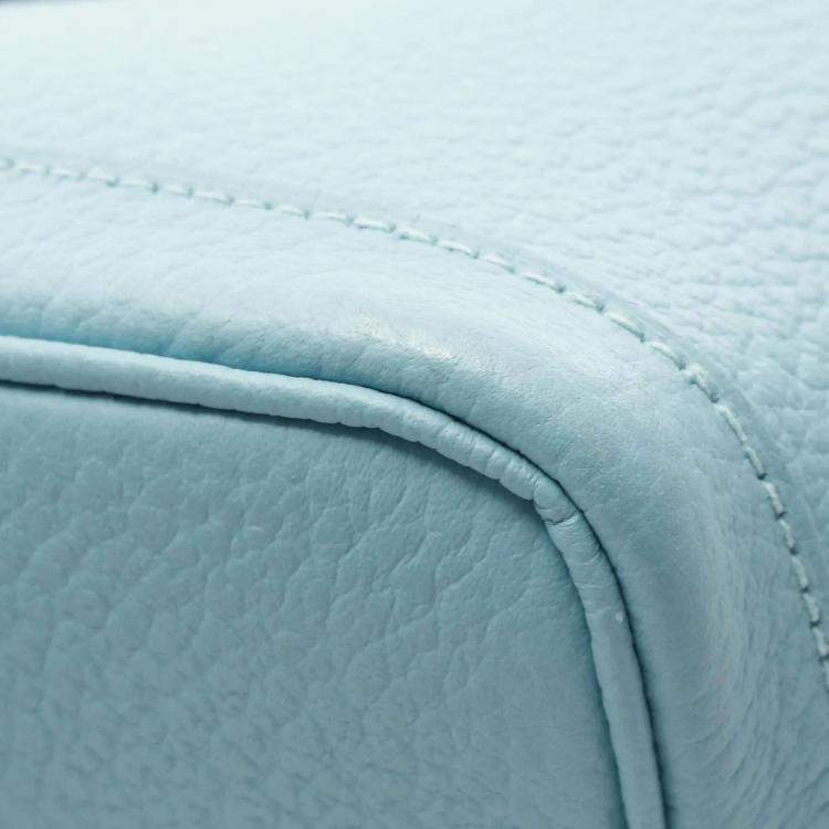 Pre Owned Hermes Garden Party 36 Blue Atoll Country Leather Tote Bag