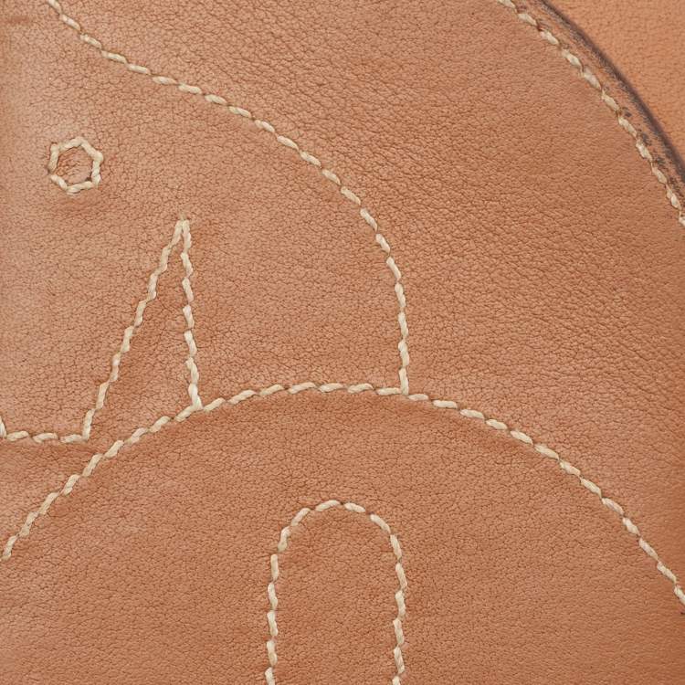 Pre Owned Hermes Gold Swift Leather Horse MagSafe Card Holder