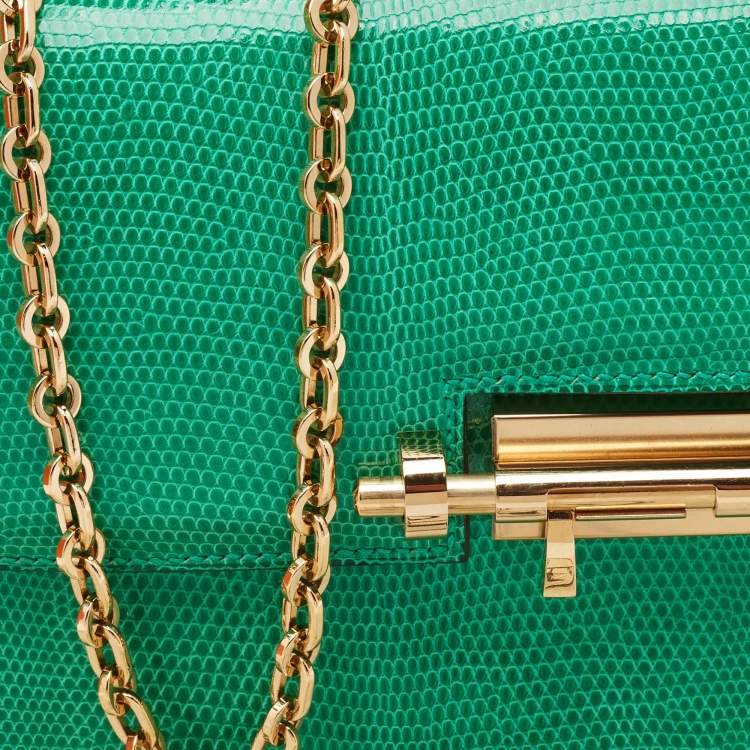 Pre Owned Hermes Menthi Lizard Niloticus GHW Verrou Mini Bag