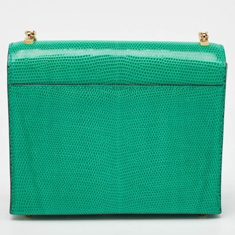 Pre Owned Hermes Menthi Lizard Niloticus GHW Verrou Mini Bag