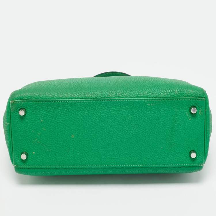 Pre Owned Hermes Bambou Togo Leather Palladium Finish Kelly Retourne 28 Bag