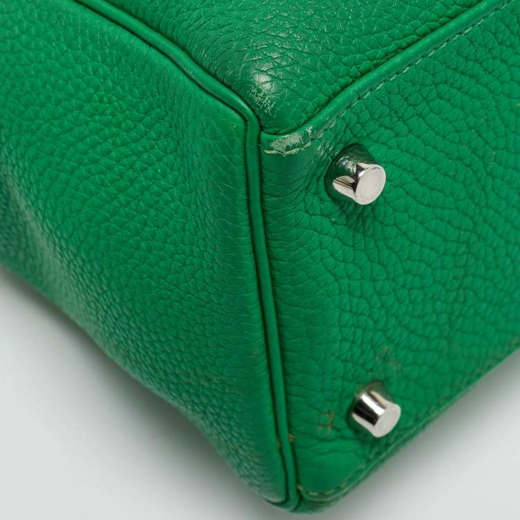 Pre Owned Hermes Bambou Togo Leather Palladium Finish Kelly Retourne 28 Bag