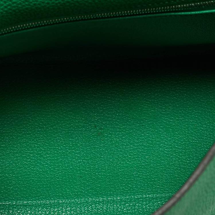 Pre Owned Hermes Bambou Togo Leather Palladium Finish Kelly Retourne 28 Bag