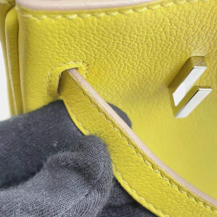 Pre Owned Hermes Birkin Verso 25 Lime/Blue Blue Taurillon Novillo Tote Bag