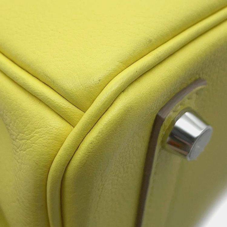 Pre Owned Hermes Birkin Verso 25 Lime/Blue Blue Taurillon Novillo Tote Bag