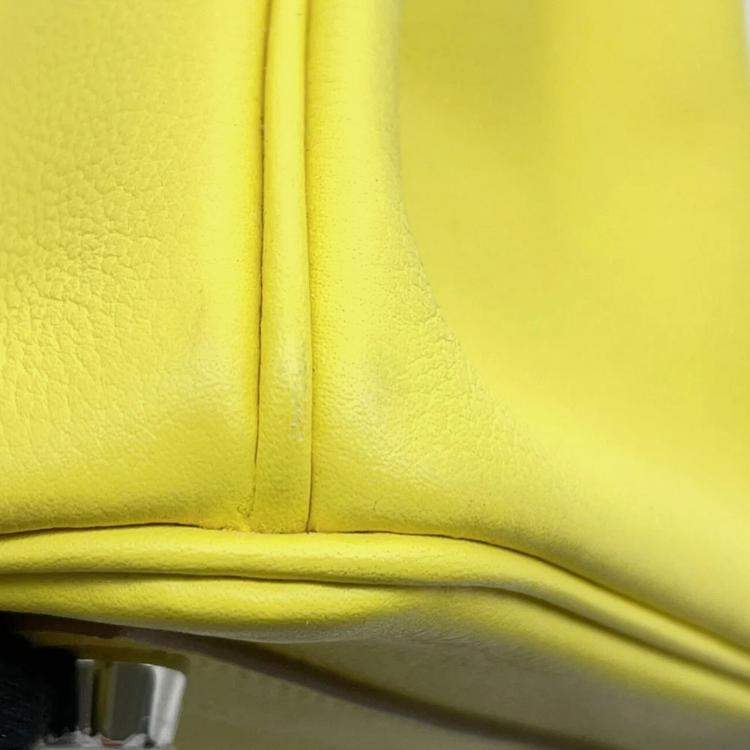Pre Owned Hermes Birkin Verso 25 Lime/Blue Blue Taurillon Novillo Tote Bag